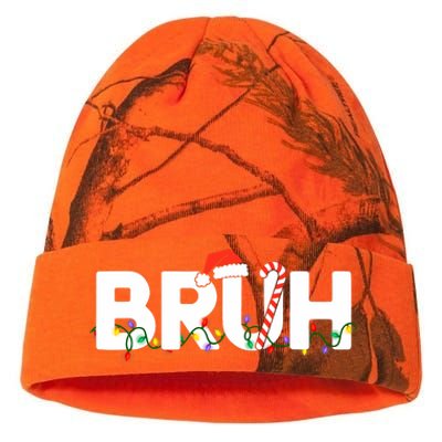 Bruh Christmas Funny Christmas Santa Kati Licensed 12" Camo Beanie