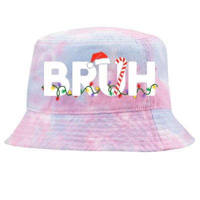 Bruh Christmas Funny Christmas Santa Tie-Dyed Bucket Hat