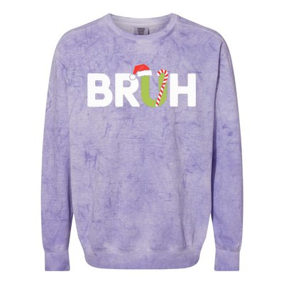 Bruh Christmas Funny Christmas Colorblast Crewneck Sweatshirt