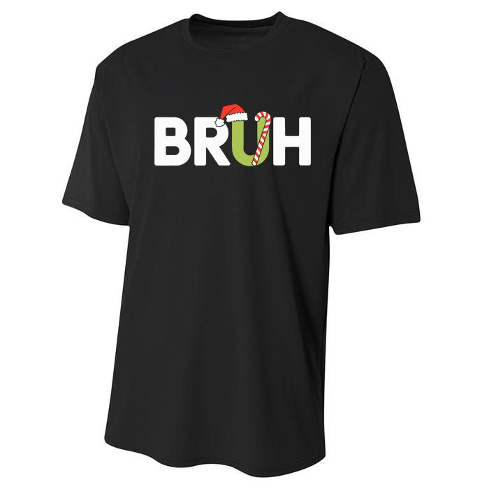 Bruh Christmas Funny Christmas Performance Sprint T-Shirt