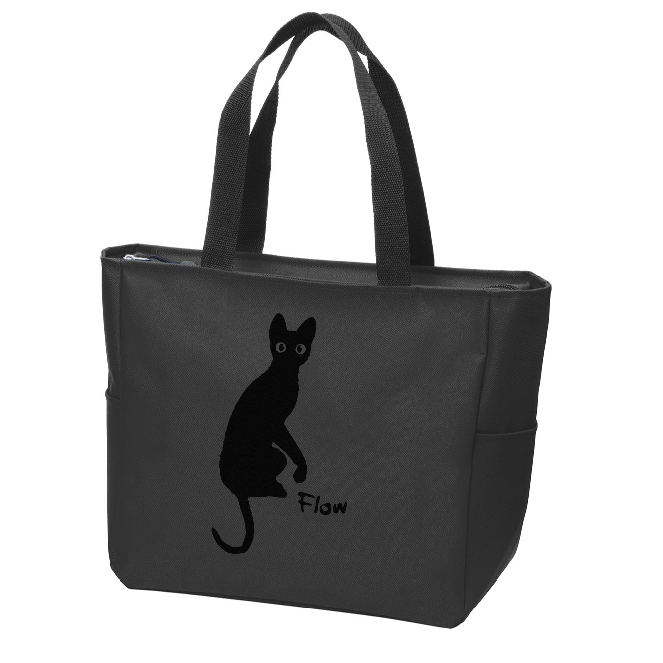Black Cat Flow Gift Zip Tote Bag