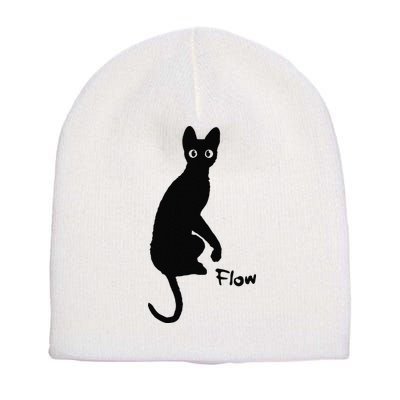 Black Cat Flow Gift Short Acrylic Beanie