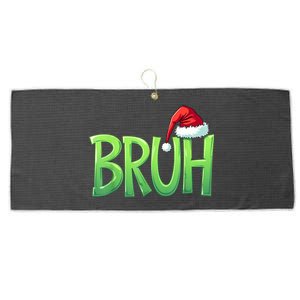 Bruh Christmas Funny Christmas Humor Meme Large Microfiber Waffle Golf Towel