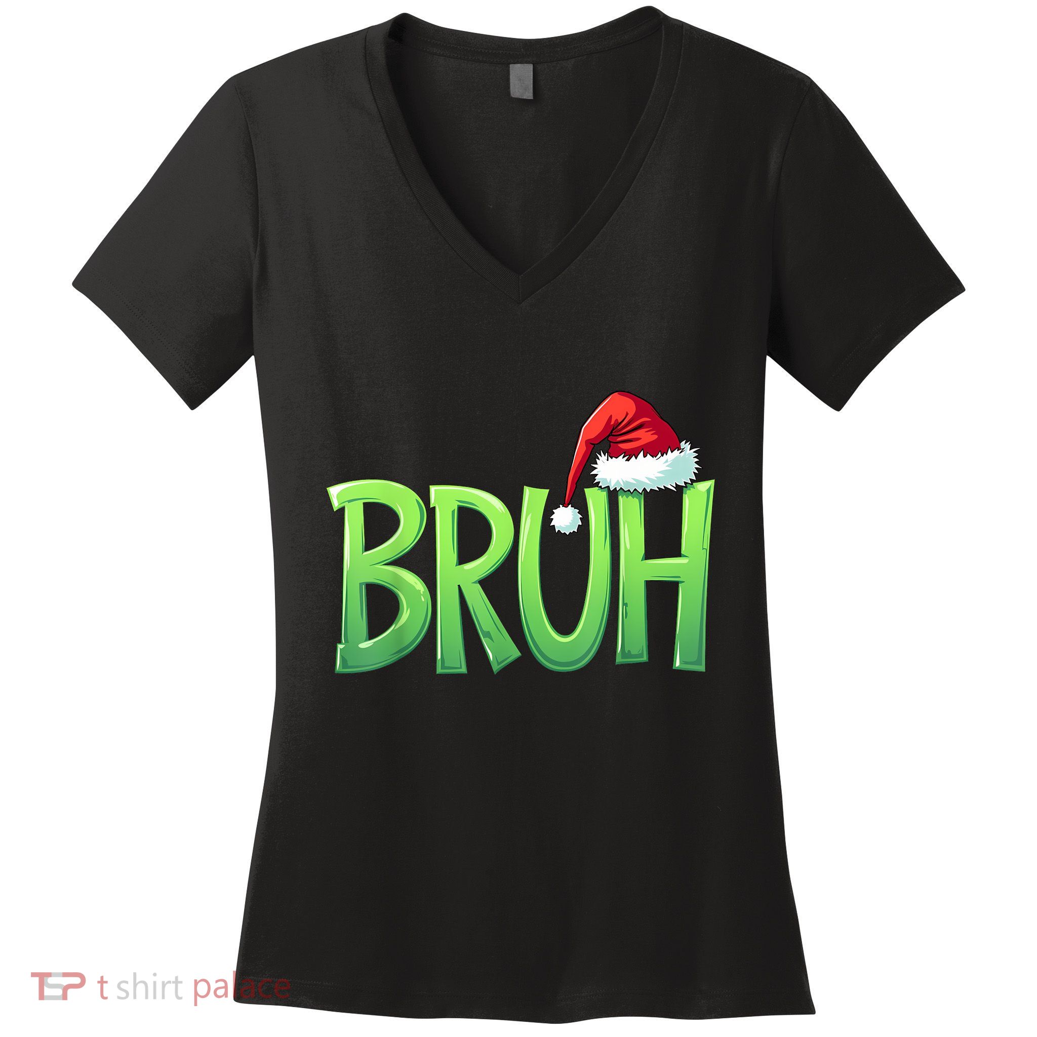 Bruh Christmas Funny Christmas Humor Meme Women's V-Neck T-Shirt