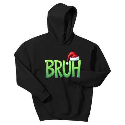 Bruh Christmas Funny Christmas Humor Meme Kids Hoodie