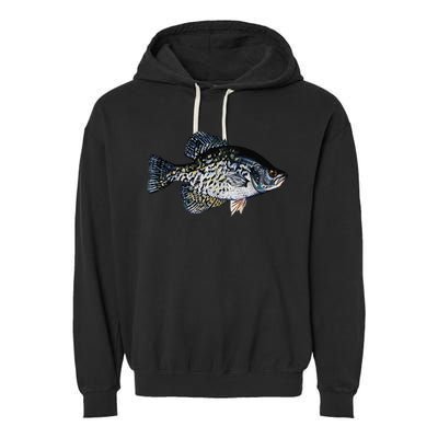 Black Crappie Fish Lucky Crappie Fishing Gift Garment-Dyed Fleece Hoodie