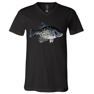 Black Crappie Fish Lucky Crappie Fishing Gift V-Neck T-Shirt