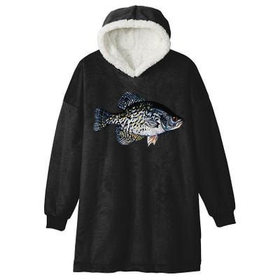 Black Crappie Fish Lucky Crappie Fishing Gift Hooded Wearable Blanket