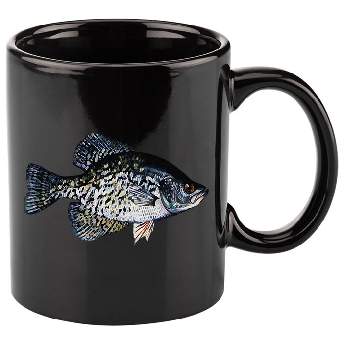 Black Crappie Fish Lucky Crappie Fishing Gift 11oz C Handle Ceramic Mug
