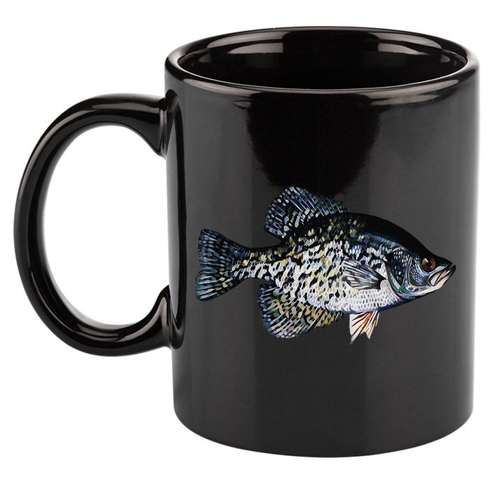 Black Crappie Fish Lucky Crappie Fishing Gift 11oz C Handle Ceramic Mug