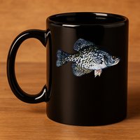 Black Crappie Fish Lucky Crappie Fishing Gift 11oz C Handle Ceramic Mug