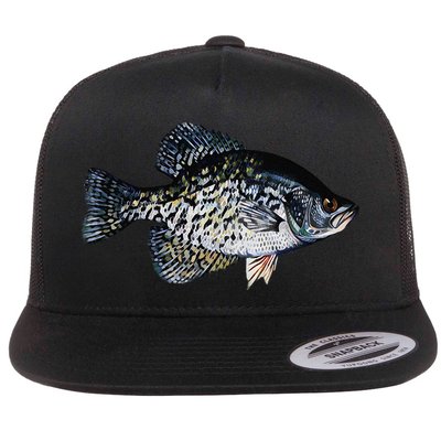 Black Crappie Fish Lucky Crappie Fishing Gift Flatbill Hat