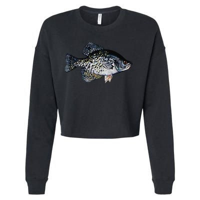 Black Crappie Fish Lucky Crappie Fishing Gift Cropped Pullover Crew