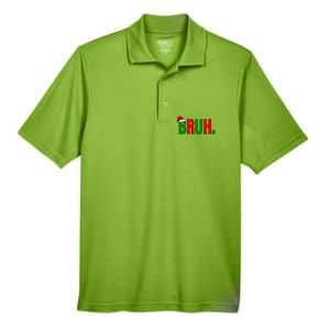 Bruh. Colorful Funny Christmas Men's Origin Performance Pique Polo