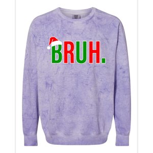 Bruh. Colorful Funny Christmas Colorblast Crewneck Sweatshirt