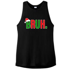 Bruh. Colorful Funny Christmas Ladies PosiCharge Tri-Blend Wicking Tank