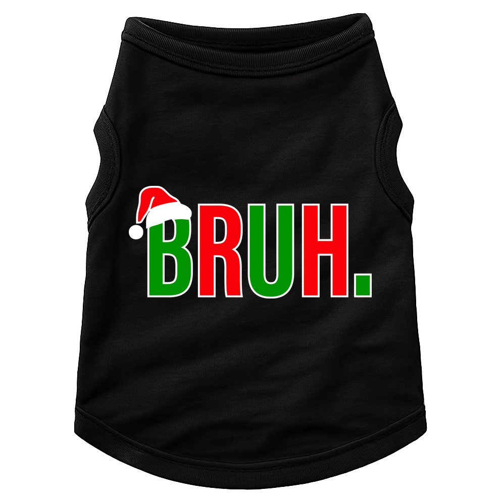 Bruh. Colorful Funny Christmas Doggie Tank
