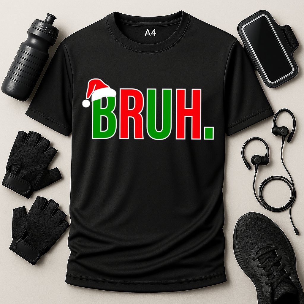 Bruh. Colorful Funny Christmas Performance Shirt
