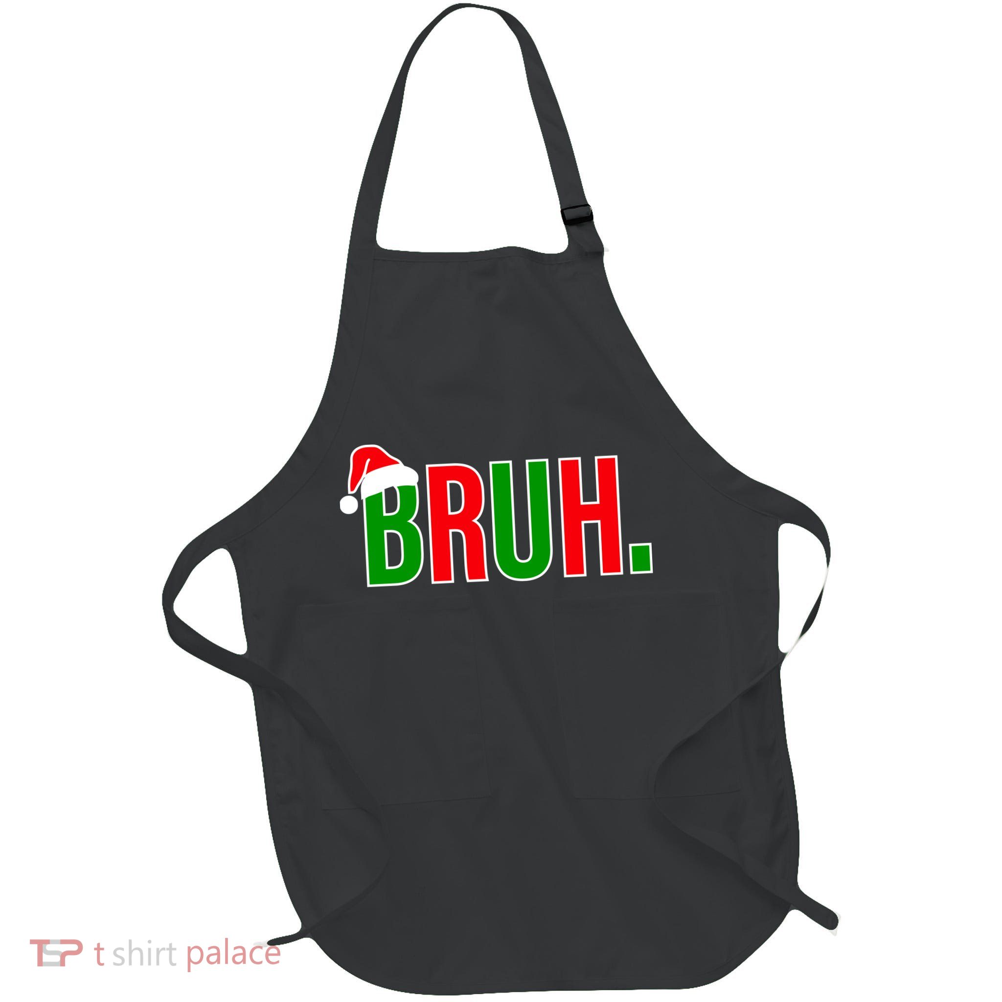 Bruh. Colorful Funny Christmas Apron