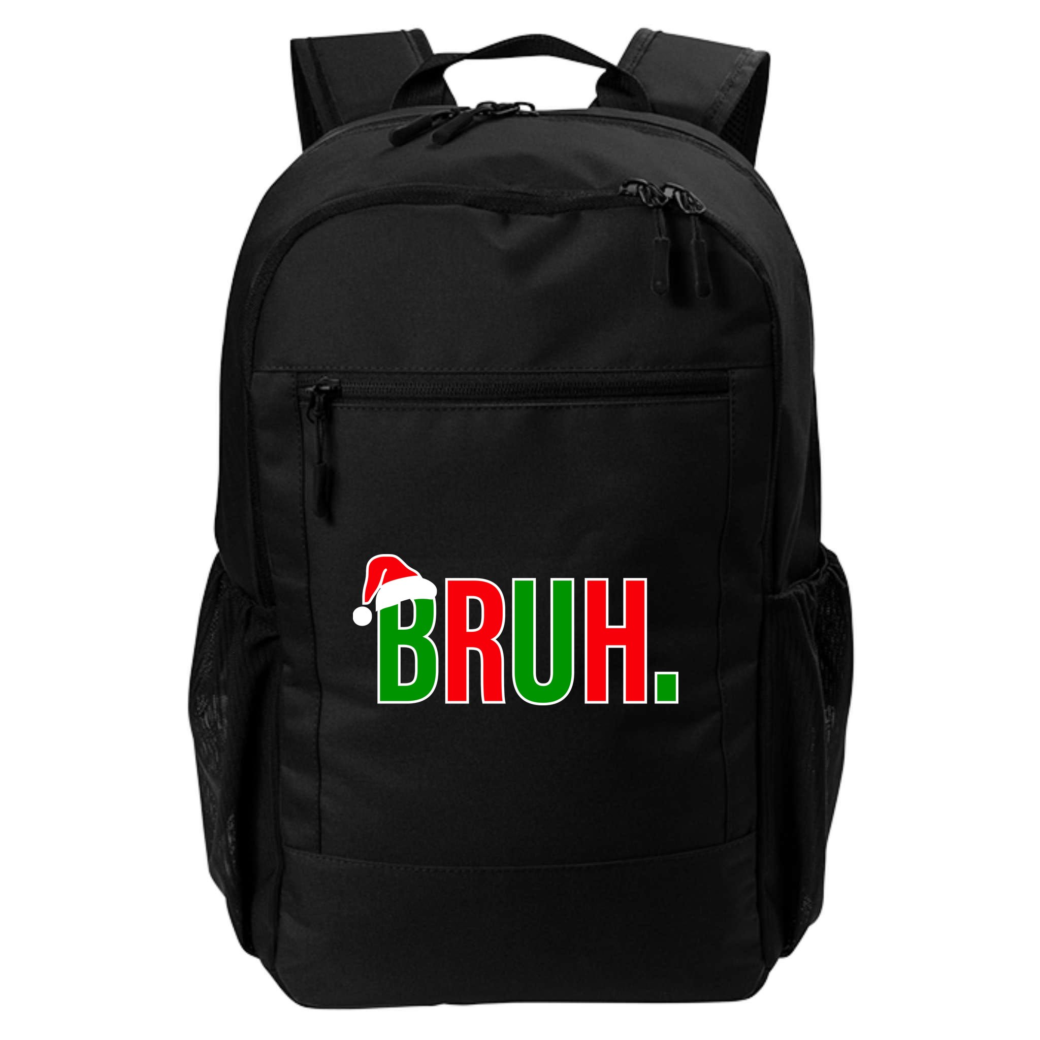 Bruh. Colorful Funny Christmas Backpack