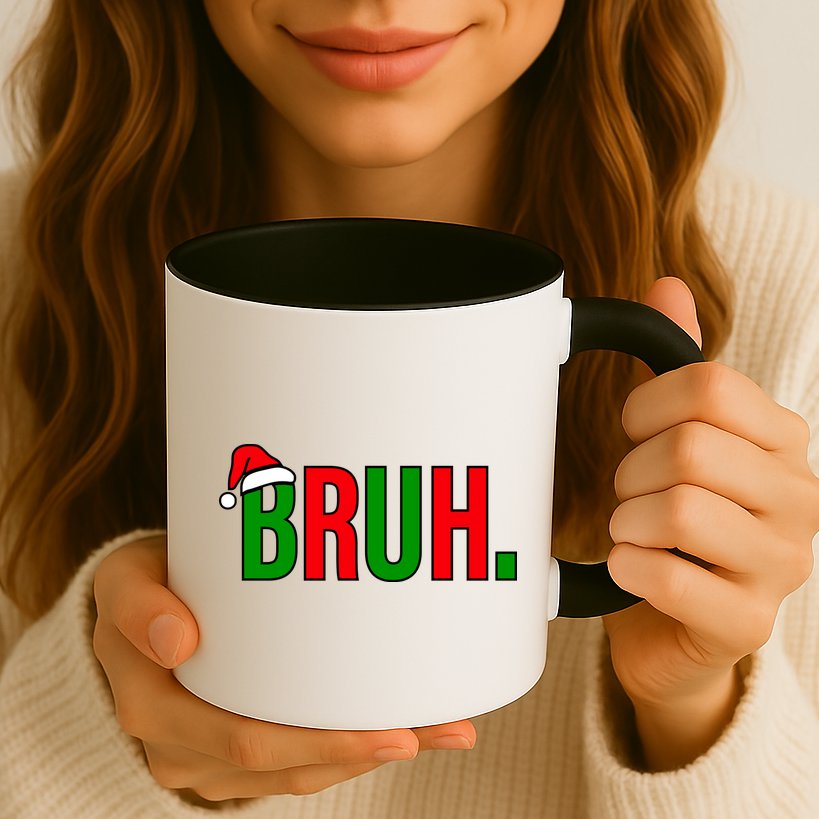 Bruh. Colorful Funny Christmas Mug