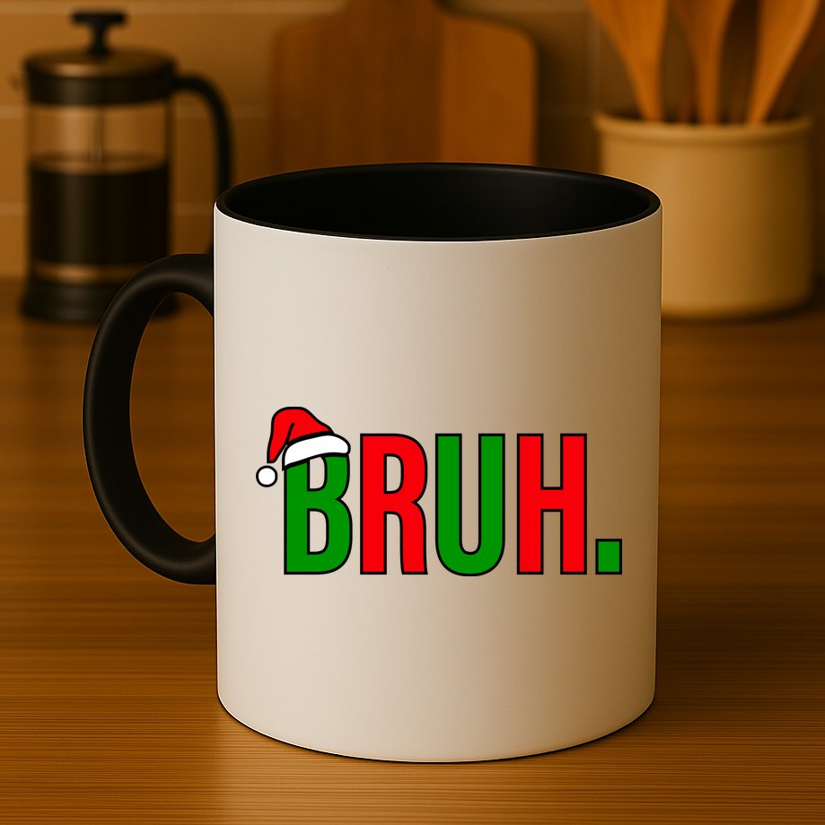 Bruh. Colorful Funny Christmas Mug