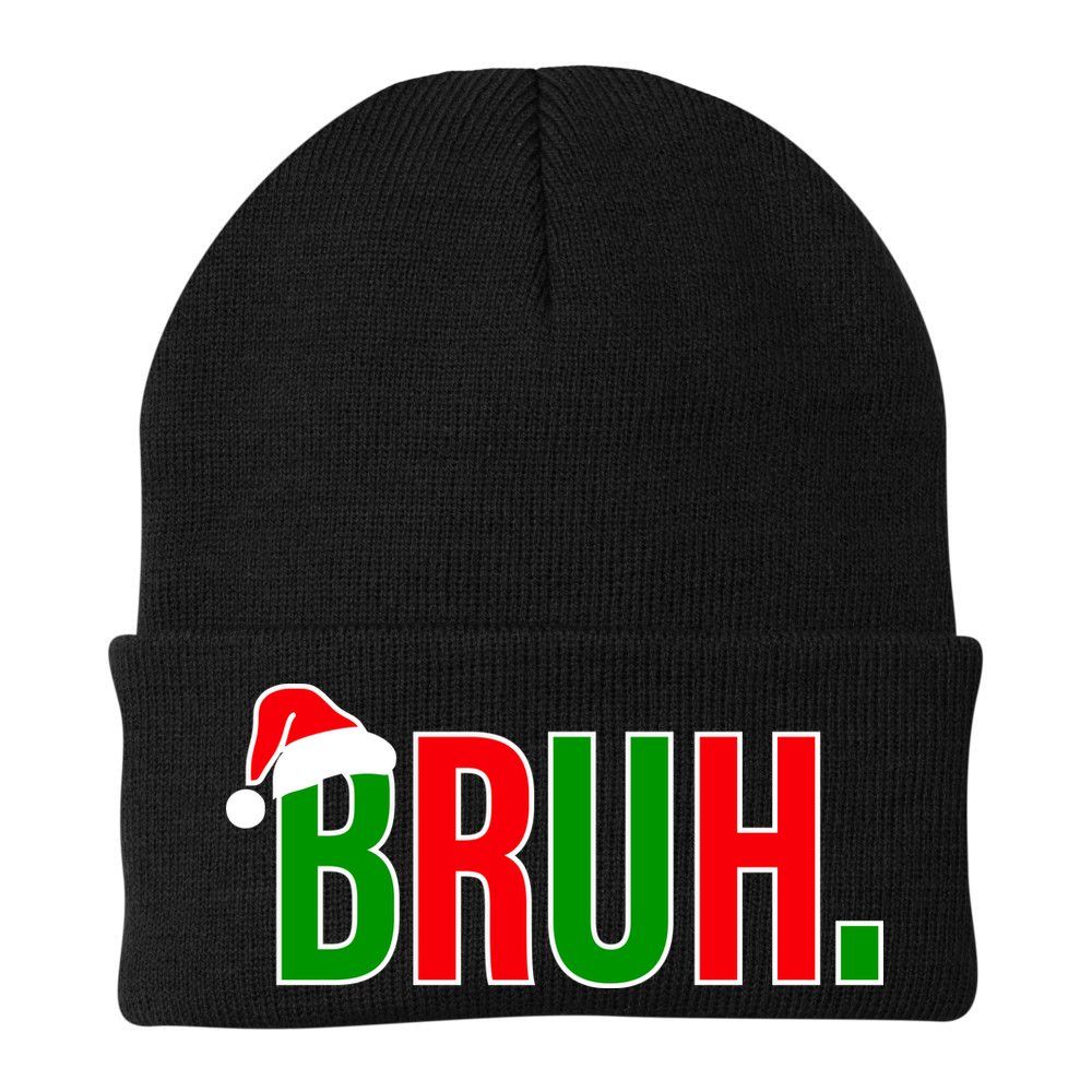 Bruh. Colorful Funny Christmas Beanie