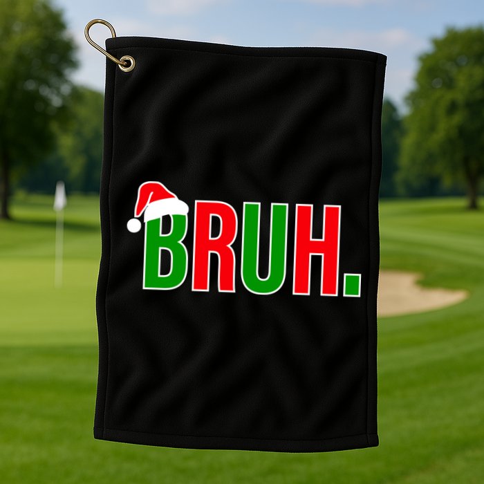 Bruh. Colorful Funny Christmas Golf Towel