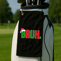Bruh. Colorful Funny Christmas Golf Towel