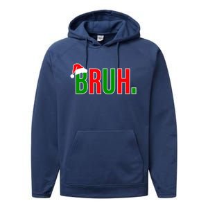 Bruh. Colorful Funny Christmas Performance Fleece Hoodie