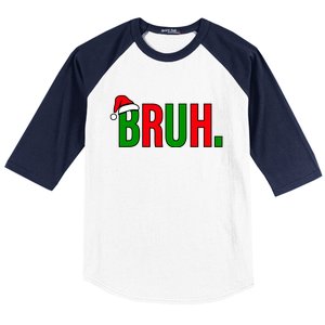 Bruh. Colorful Funny Christmas Baseball Sleeve Shirt