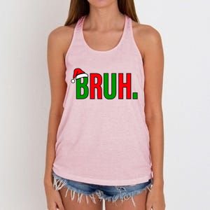 Bruh. Colorful Funny Christmas Women's Knotted Racerback Tank