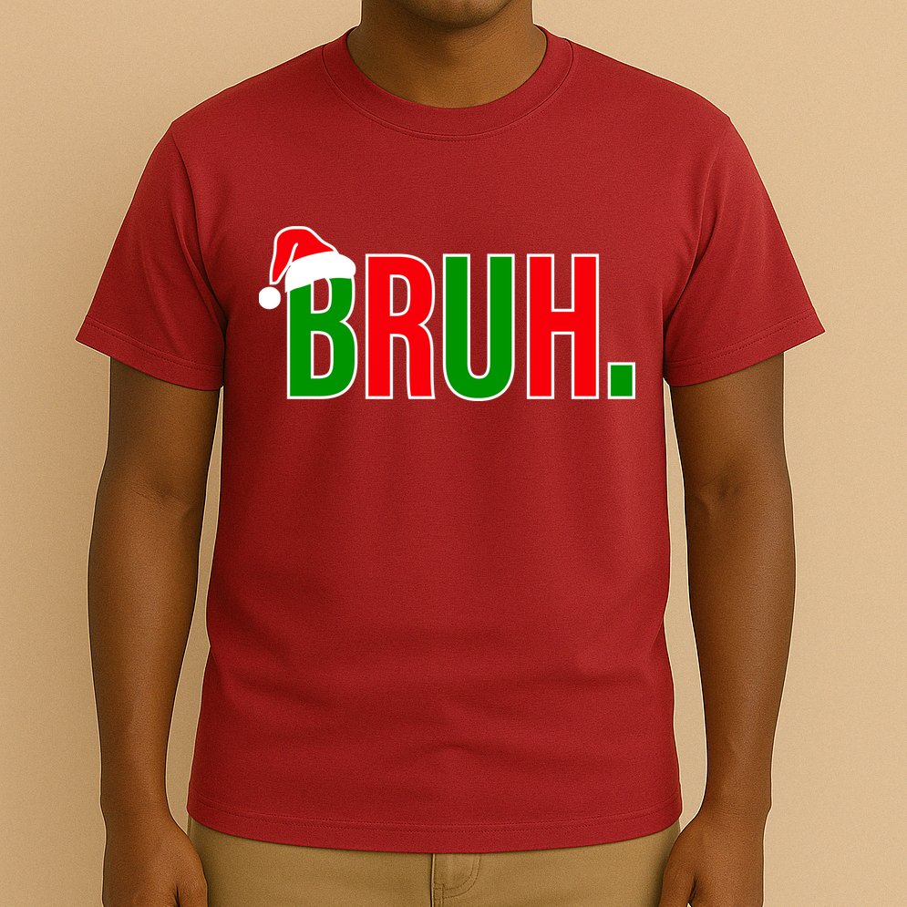 Bruh. Colorful Funny Christmas T-Shirt
