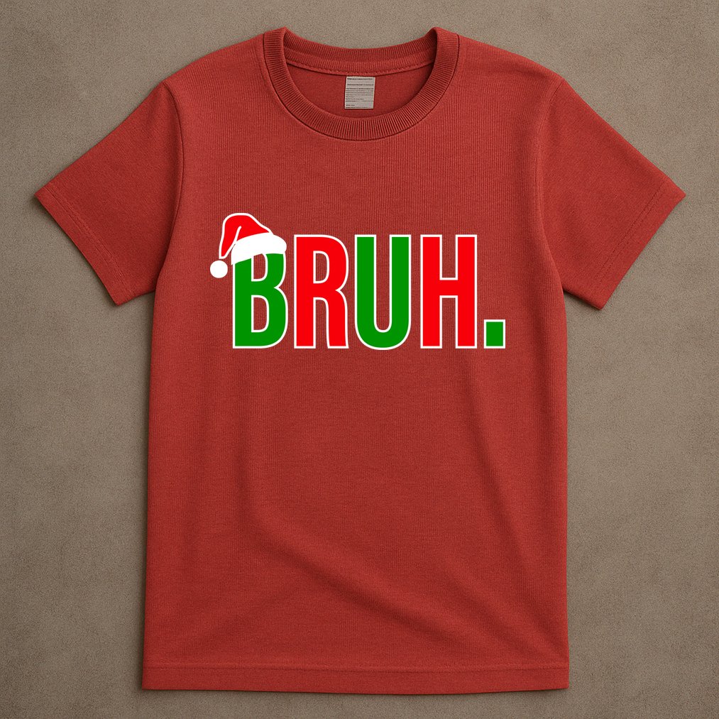 Bruh. Colorful Funny Christmas T-Shirt