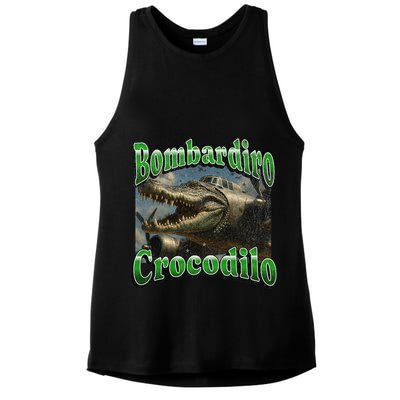 Bombadiro Crocodilo Funny Italian Brainrot Meme Graphic Ladies PosiCharge Tri-Blend Wicking Tank