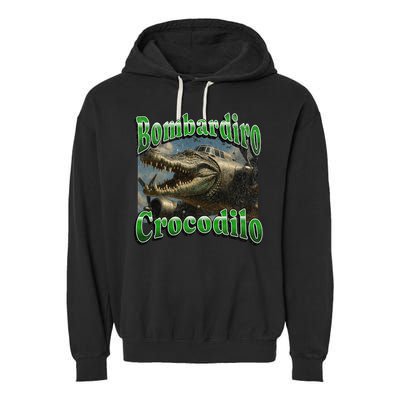 Bombadiro Crocodilo Funny Italian Brainrot Meme Graphic Garment-Dyed Fleece Hoodie