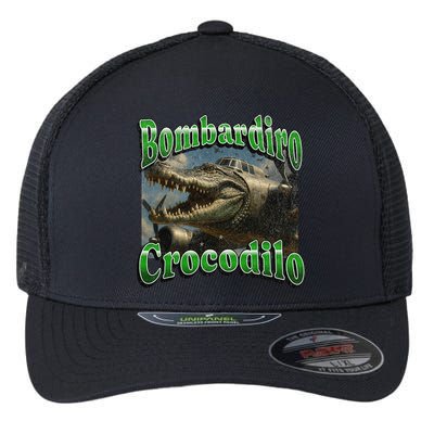 Bombadiro Crocodilo Funny Italian Brainrot Meme Graphic Flexfit Unipanel Trucker Cap