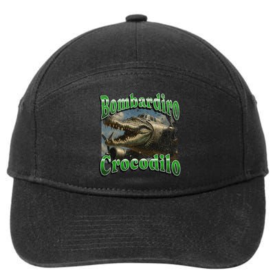 Bombadiro Crocodilo Funny Italian Brainrot Meme Graphic 7-Panel Snapback Hat