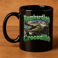 Bombadiro Crocodilo Funny Italian Brainrot Meme Graphic 11oz C Handle Ceramic Mug