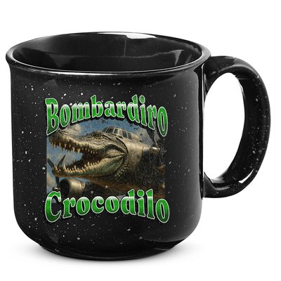 Bombadiro Crocodilo Funny Italian Brainrot Meme Graphic 15oz Campfire Ceramic Mug