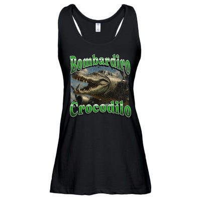 Bombadiro Crocodilo Funny Italian Brainrot Meme Graphic Ladies Essential Flowy Tank