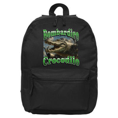 Bombadiro Crocodilo Funny Italian Brainrot Meme Graphic 16 in Basic Backpack