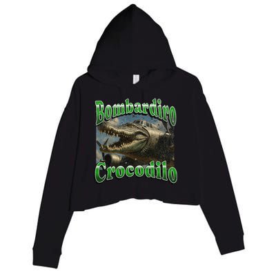 Bombadiro Crocodilo Funny Italian Brainrot Meme Graphic Crop Fleece Hoodie