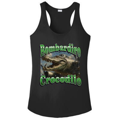 Bombadiro Crocodilo Funny Italian Brainrot Meme Graphic Ladies PosiCharge Competitor Racerback Tank