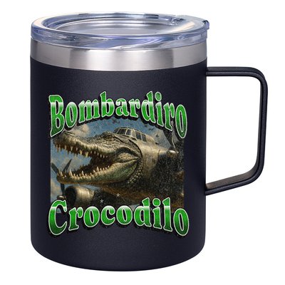 Bombadiro Crocodilo Funny Italian Brainrot Meme Graphic 12oz Stainless Steel Coffee Mug