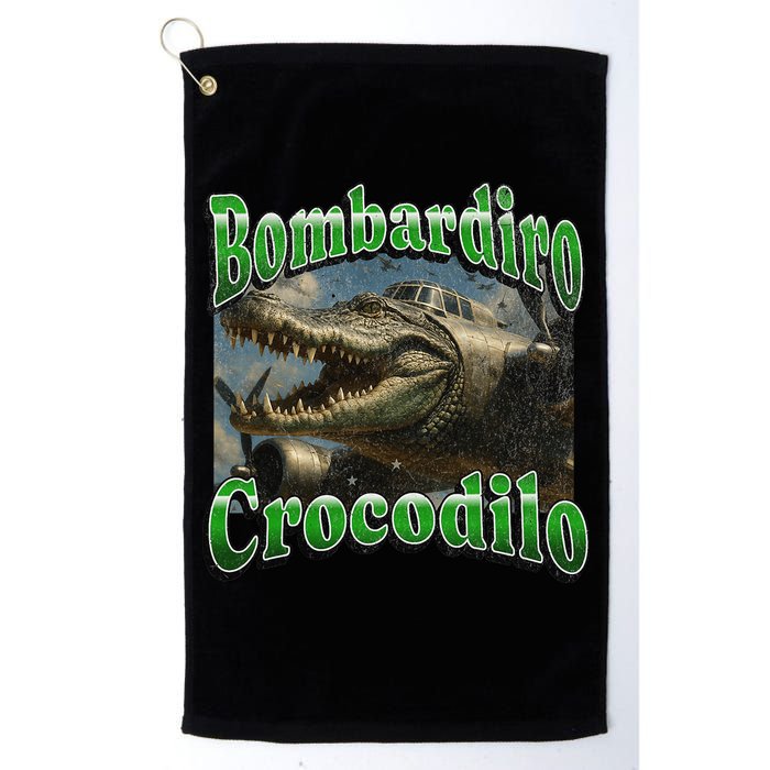 Bombadiro Crocodilo Funny Italian Brainrot Meme Graphic Golf Towel