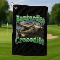 Bombadiro Crocodilo Funny Italian Brainrot Meme Graphic Golf Towel
