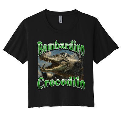 Bombadiro Crocodilo Funny Italian Brainrot Meme Graphic Crop Top