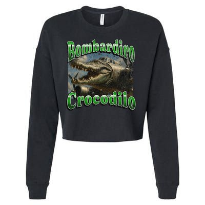 Bombadiro Crocodilo Funny Italian Brainrot Meme Graphic Cropped Pullover Crew