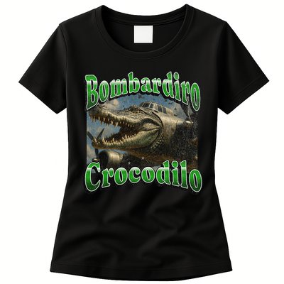Bombadiro Crocodilo Funny Italian Brainrot Meme Graphic Womens T-Shirt